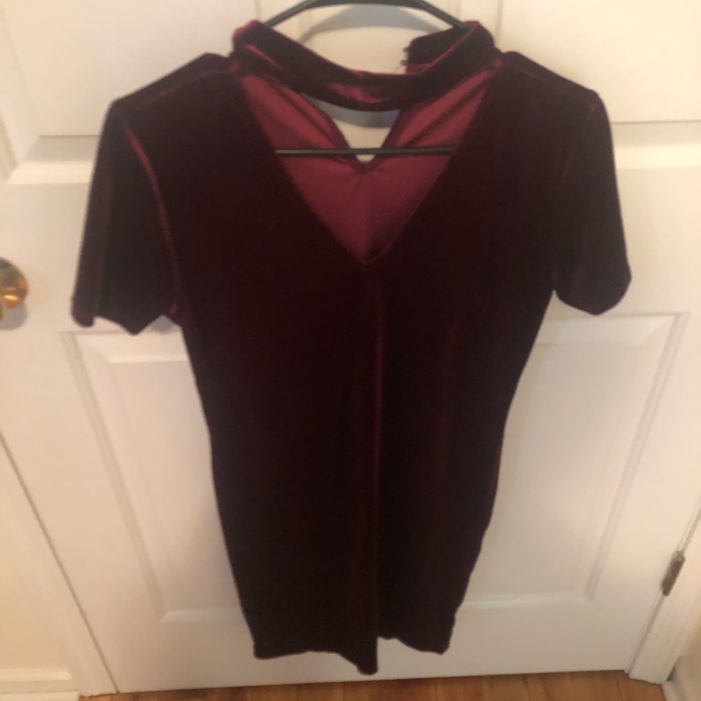 Maroon Velvet Dress